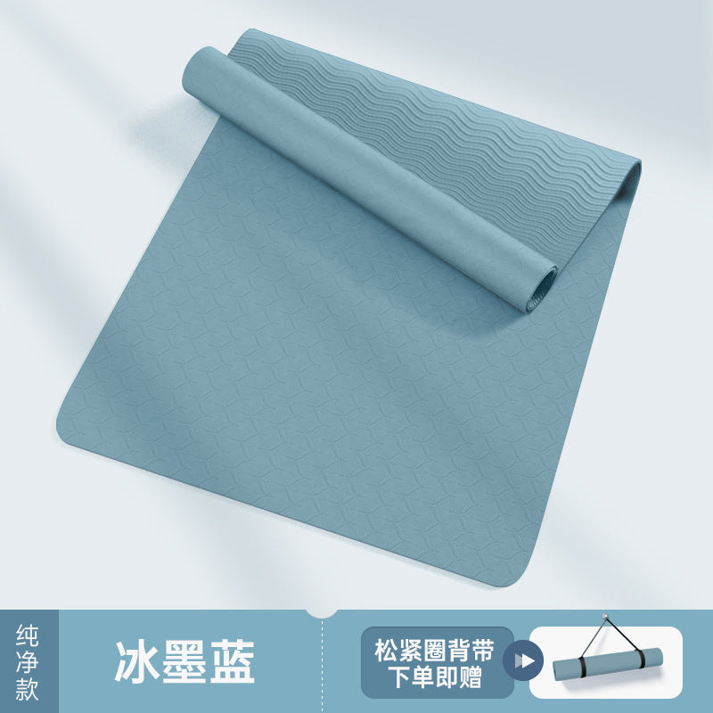 tpe double layer two-color yoga mat posture line non-slip grip thickened 10mm fitness mat home dance mat wholesale