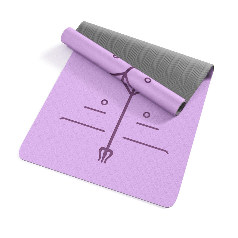 tpe double layer two-color yoga mat posture line non-slip grip thickened 10mm fitness mat home dance mat wholesale